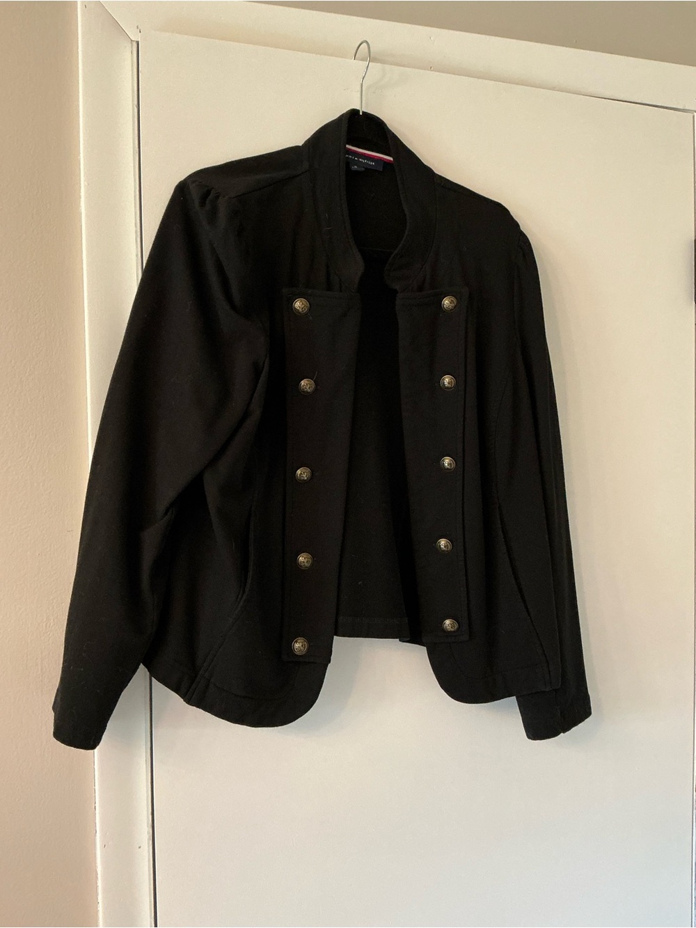 Tommy Hilfiger Black Double-Breasted Military-Inspired Jacket